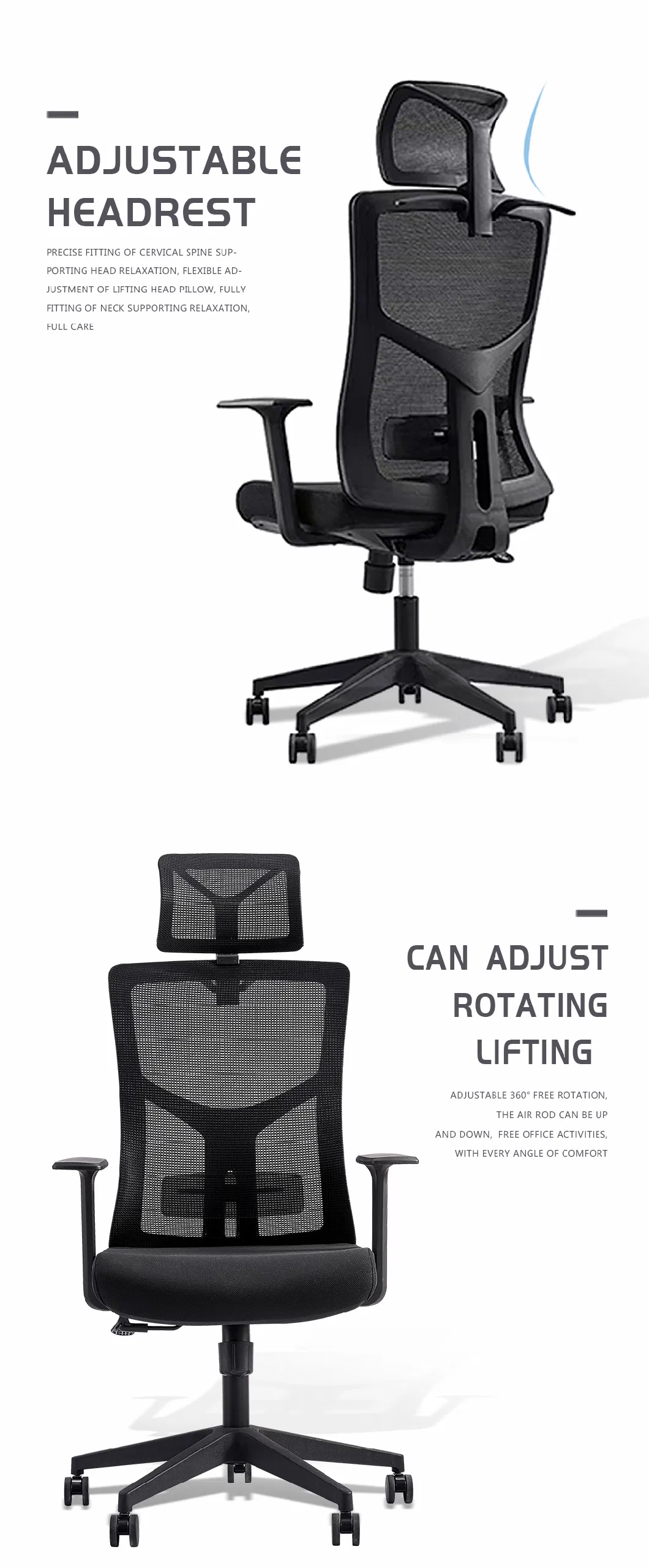 Basic Customization China Supplier Executive Computer Mesh Chair Ergonomic Swivel Office Chairs