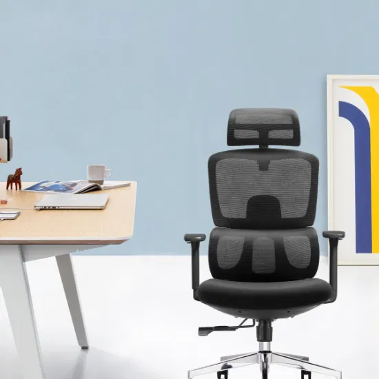 Cadeira de escritório giratória ergonômica com design de encosto duplo de malha acessível